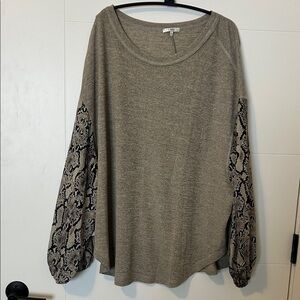 NWT Jodifl Brown/Tan Long Sleeve/Tunic